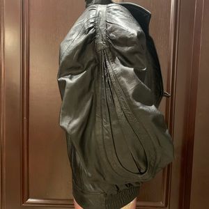 Leather jacket dolman sleeve